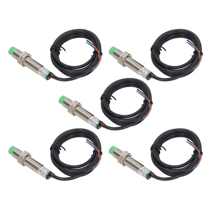 5 Pcs Inductive Proximity Sensor M12 Approach Sensor NPN NC IP65 Waterproof Inductive Proximity Switch 6-36VDC