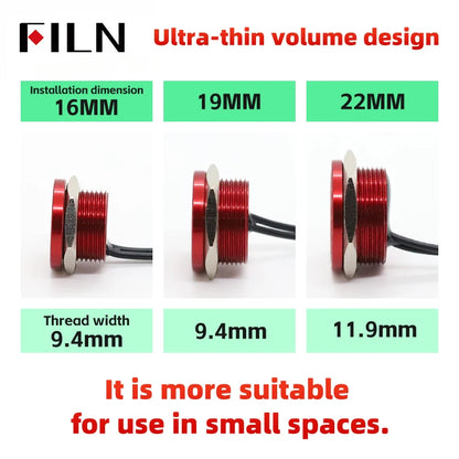 FILN Piezo Push Button Switch Waterproof IP68 16mm 19mm 22mm Industrial Medical Marine  Protection Pulse Output Touch Switch