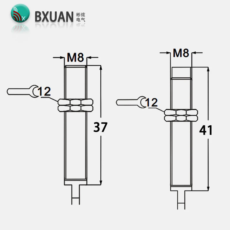 M8 Inductive Proximity Switch Sensor Flush Mount DC 10-30V AC90-250V NPN PNP NO NC Output for Industrial Automation