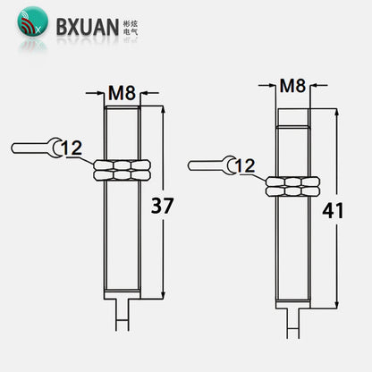 M8 Inductive Proximity Switch Sensor Flush Mount DC 10-30V AC90-250V NPN PNP NO NC Output for Industrial Automation