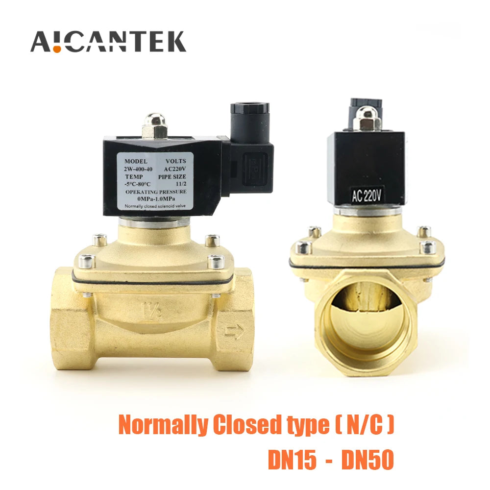 Válvula de Bola Eléctrica Normalmente Cerrada 1/2"-2" (DN15-DN50), 12V/24V/110V/220V, Agua/Aceite/Aire