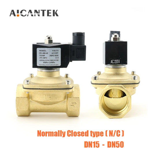 1/2" 3/4" 1" 2" DN15 DN20 DN25 DN32 DN50 Electric Ball Valve 12V 24V 220V 110V Solenoid Valve Normally Closed for Water Oil Air