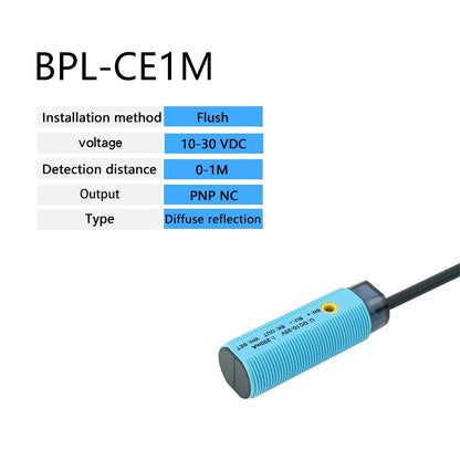 Long Range Sensing Range 1M Photoelectric proximity switch sensor 10-30V DC NPN PNP NO IP67 waterproofNC