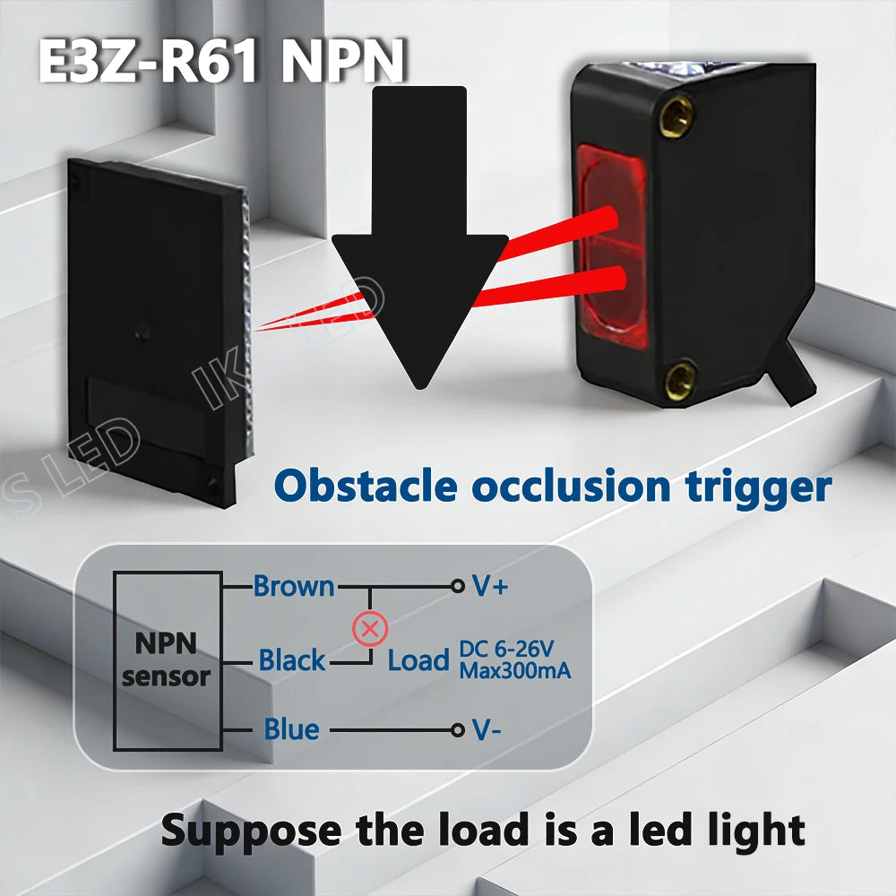 E3Z-R61 Photoelectric Switch DC 12~24V Diffuse Reflection Infrared Switch Diffuse Reflective Sensor