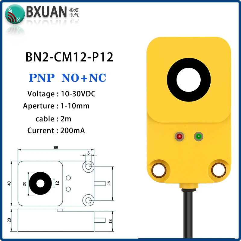 Ring proximity switch sensor 12-24VDC IP67 waterproof Inductive type Detecting metal count NPN or PNP