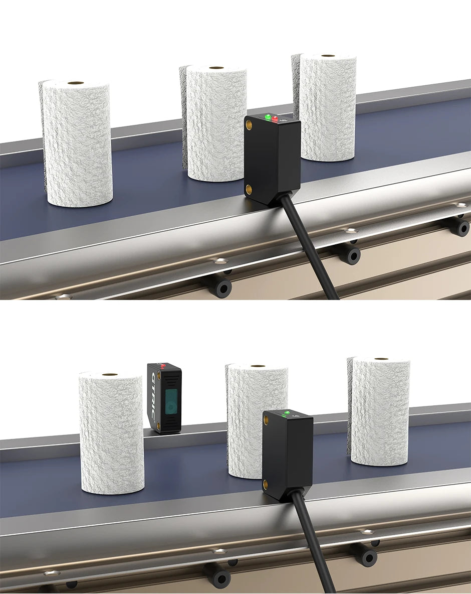 GTRIC Square Laser Photoelectric Sensors Diffuse Reflection Visible Small Spot NPN PNP 10-30VDC Infrared Beam Photocell Switch