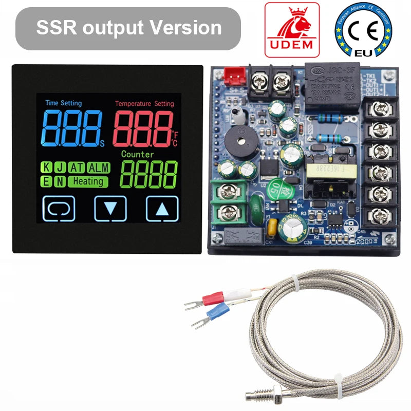 HEATPRESS thermostat with timer and counter function LCD display touch screen Time Alarm PID heat press Temperature controller