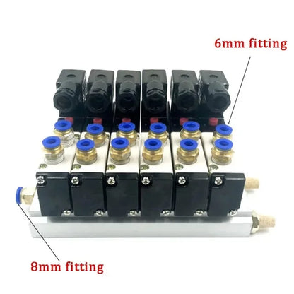 Solenoid Valve Multi-way Combination 4V210-08 Manifold Stations DC12V 24V AC220V With Fittings 5 port 2 position Solenoid Valves
