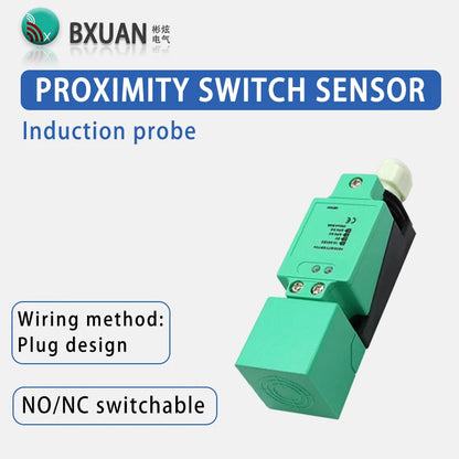 BXUAN Square inductive sensor with a detection distance of 20mm, three wire four wire output NPN PNP AC NO NC