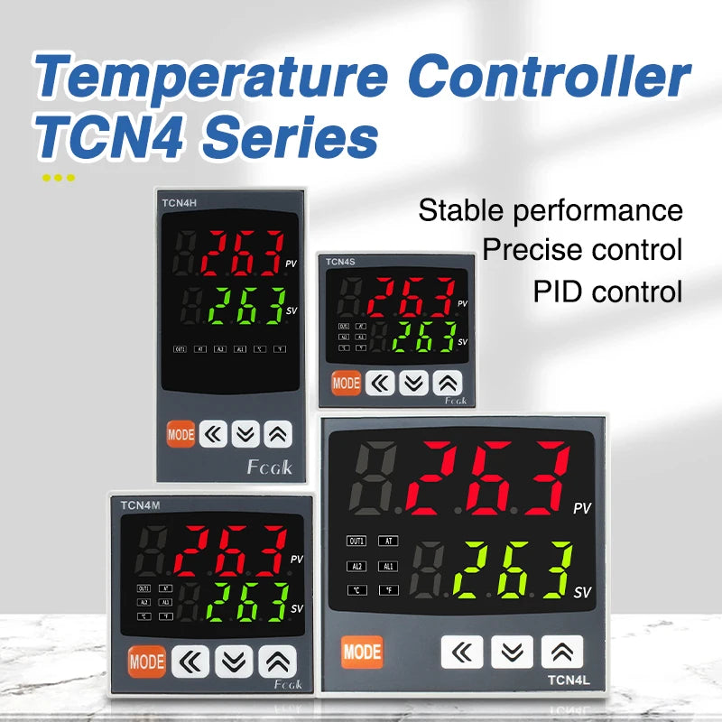 Controlador de Temperatura PID Digital TC4S/TC4H/TC4M, Salida SSR+Relé, Entrada Universal, 110/220VAC