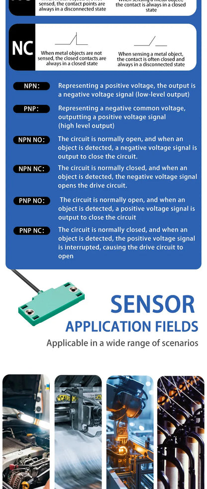 CBN5-F46-E0 NPN or PNP 10-30VDC 2-10mm Detection DistanceFlat Housing Capacitive Proximity Switch Sensor