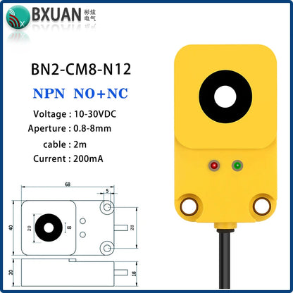 Ring proximity switch sensor 12-24VDC IP67 waterproof Inductive type Detecting metal count NPN or PNP