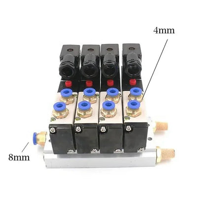 Solenoid Valve Multi-way Combination 4V210-08 Manifold Stations DC12V 24V AC220V With Fittings 5 port 2 position Solenoid Valves