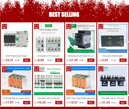 Schneider-Industrial Electrical Control Equipment, AC Contactors, LC1D Series, BC7, F7C, M7C, Q7C, 24V, 110V, 220V, 380V