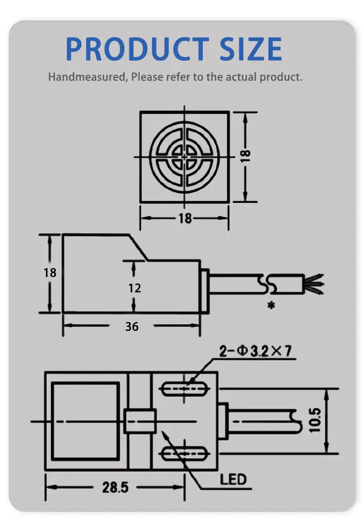 BXUAN SN04 Square Inductive Proximity Switch NPN NO PNP NO 4mm Inductive Sensor