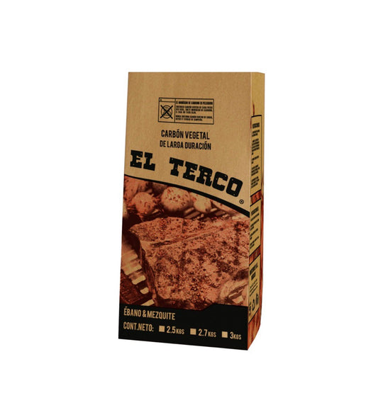 Bolsa para carbón El Terco 3 kg kraft 2 tintas, paquete de 500 piezas